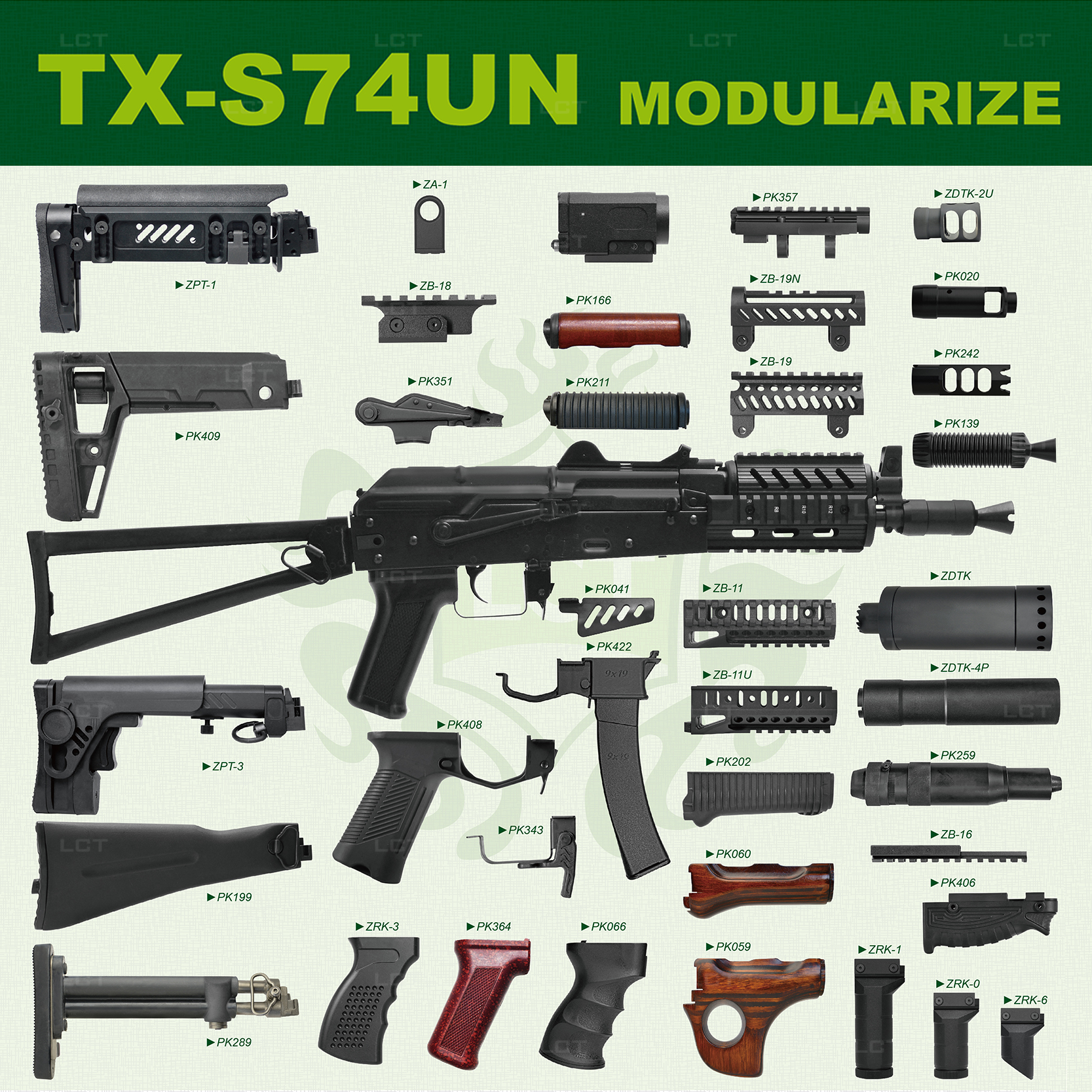 Replică Airsoft TX-S74UN AEG - LCT - imagine 3