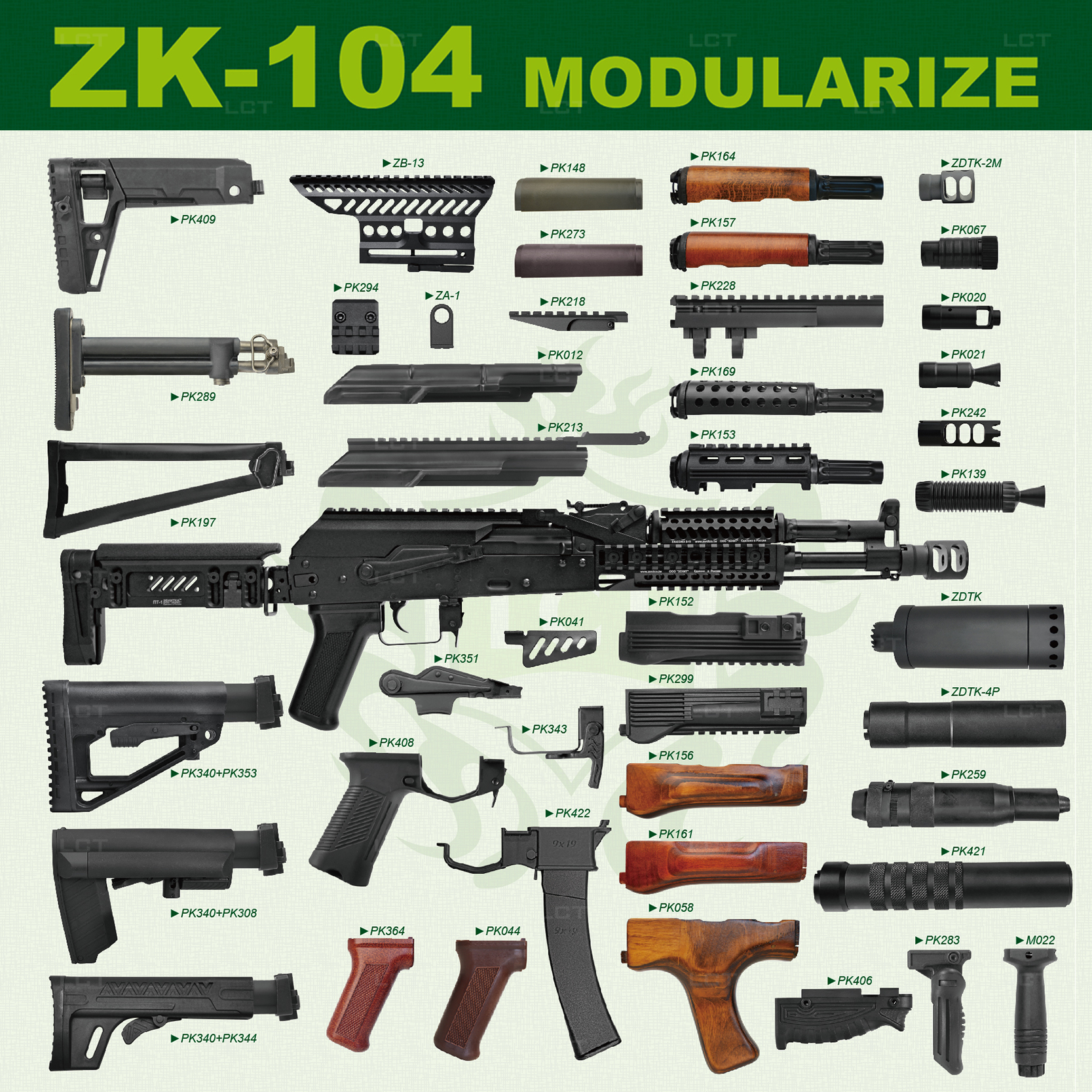 Replică Airsoft ZK-104 AEG - LCT - imagine 4