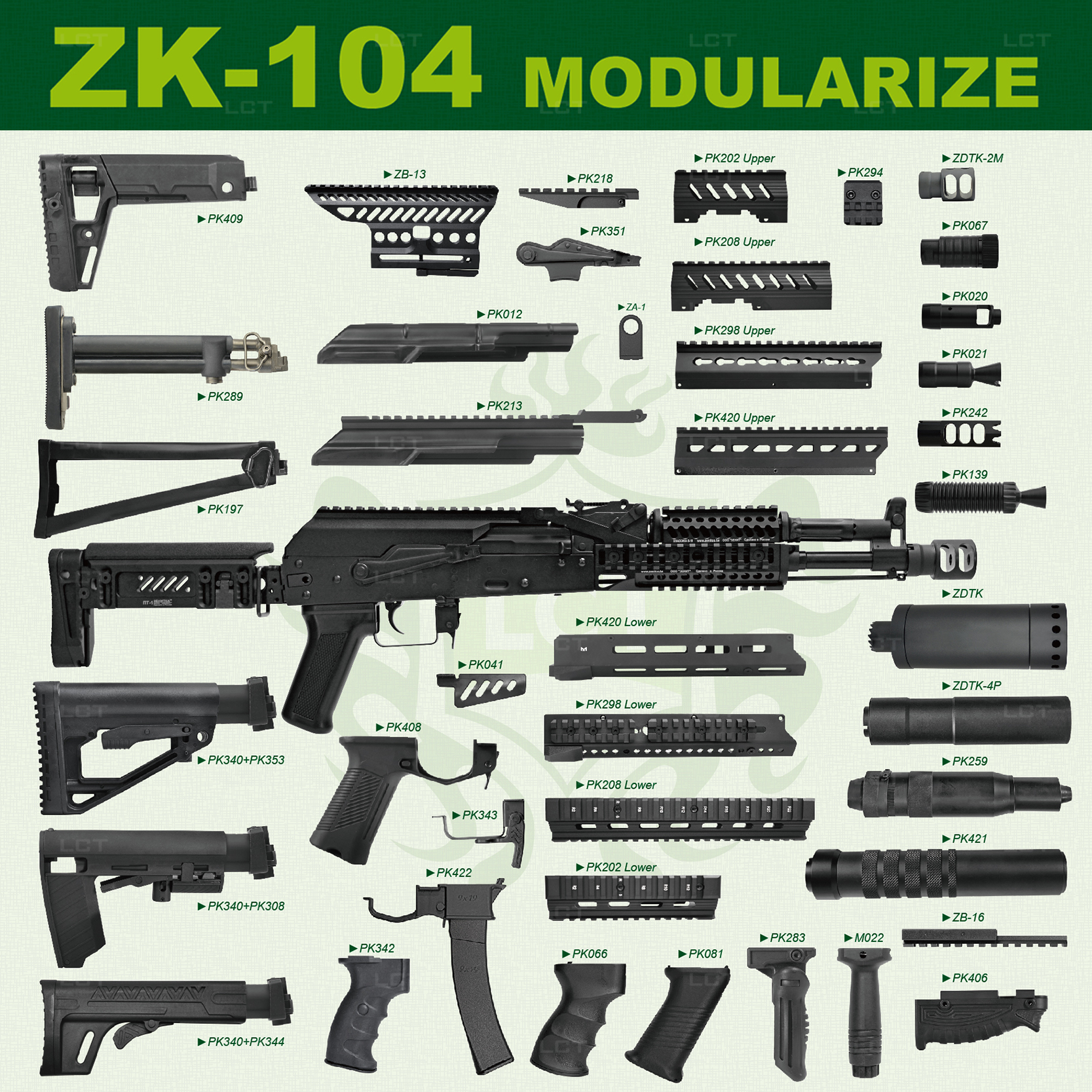 Replică Airsoft ZK-104 AEG - LCT - imagine 3